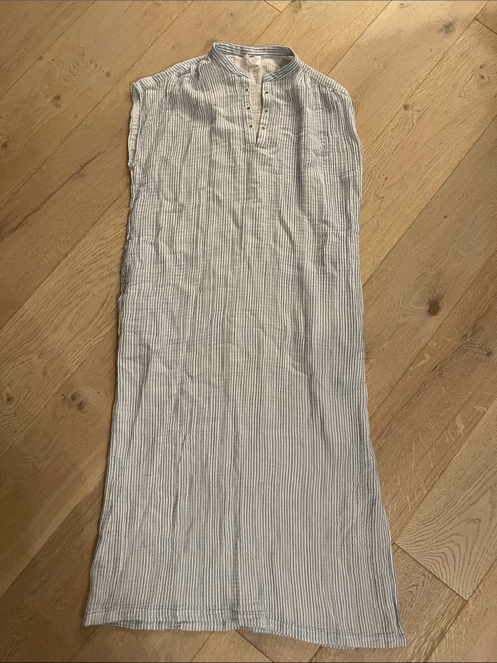 LOU & GREY Blue and white stripe gauzy maxi dress womens large